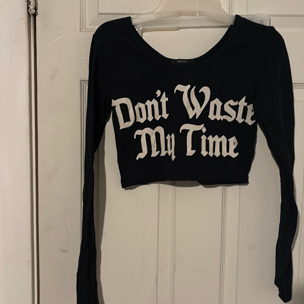 Forever 21 long sleeve crop top shirt